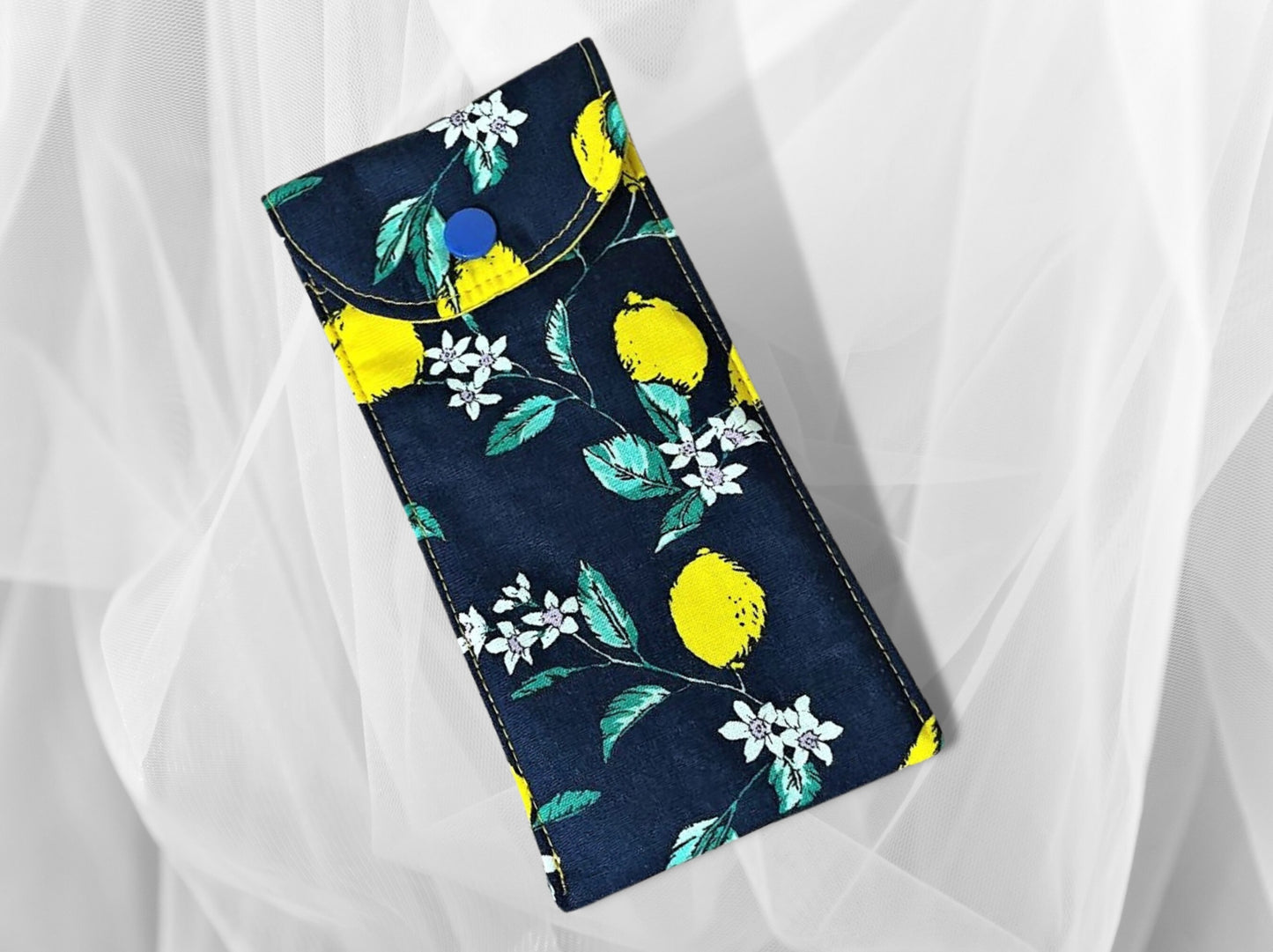 Glasses case, sunglasses case, soft pouch, soft padded glasses case, Lemons, mothers day gift