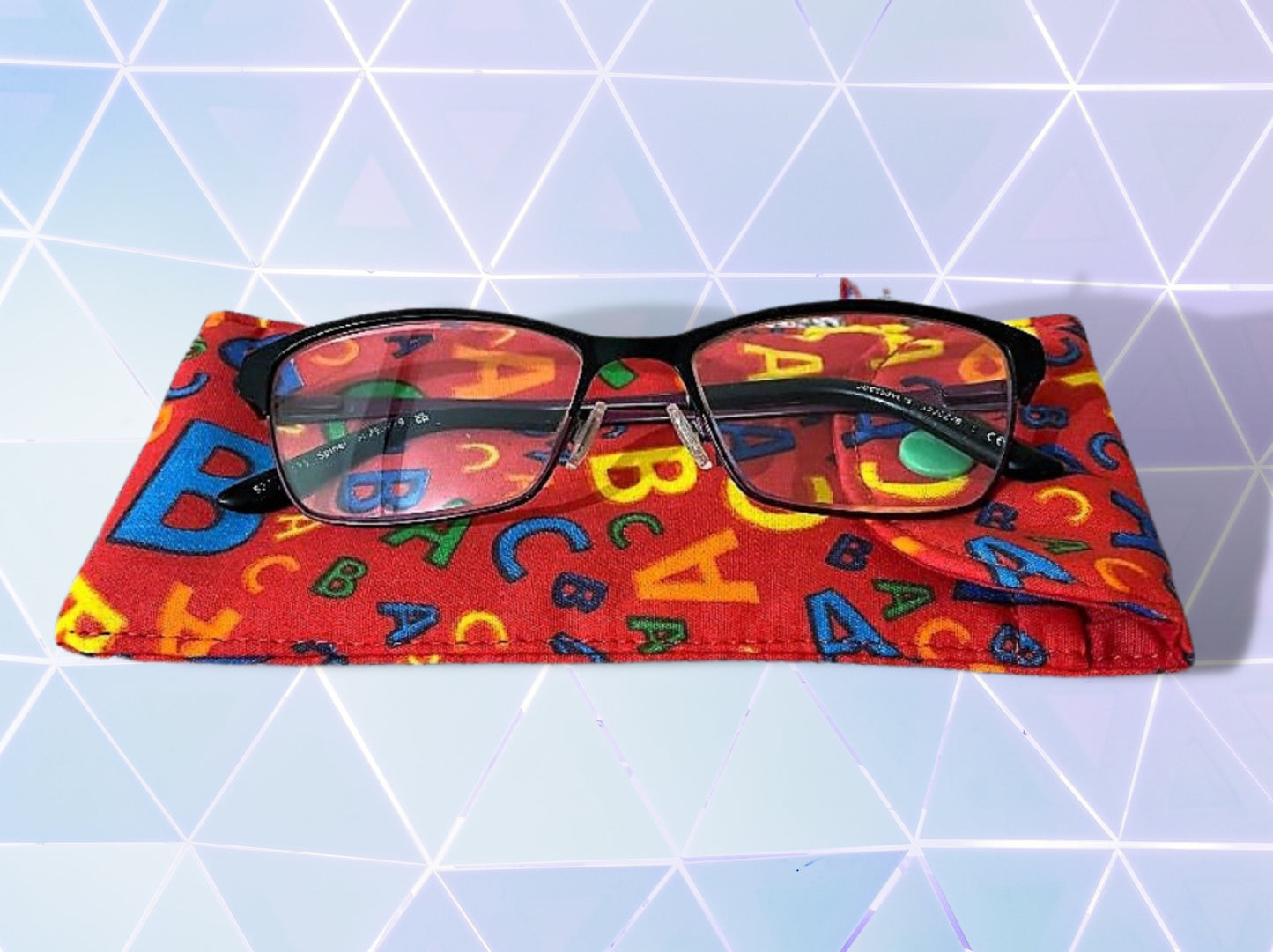 Childrens glasses case, kids sunglasses case, alphabet, soft padded glasses case, soft pouch,  sunglasses case