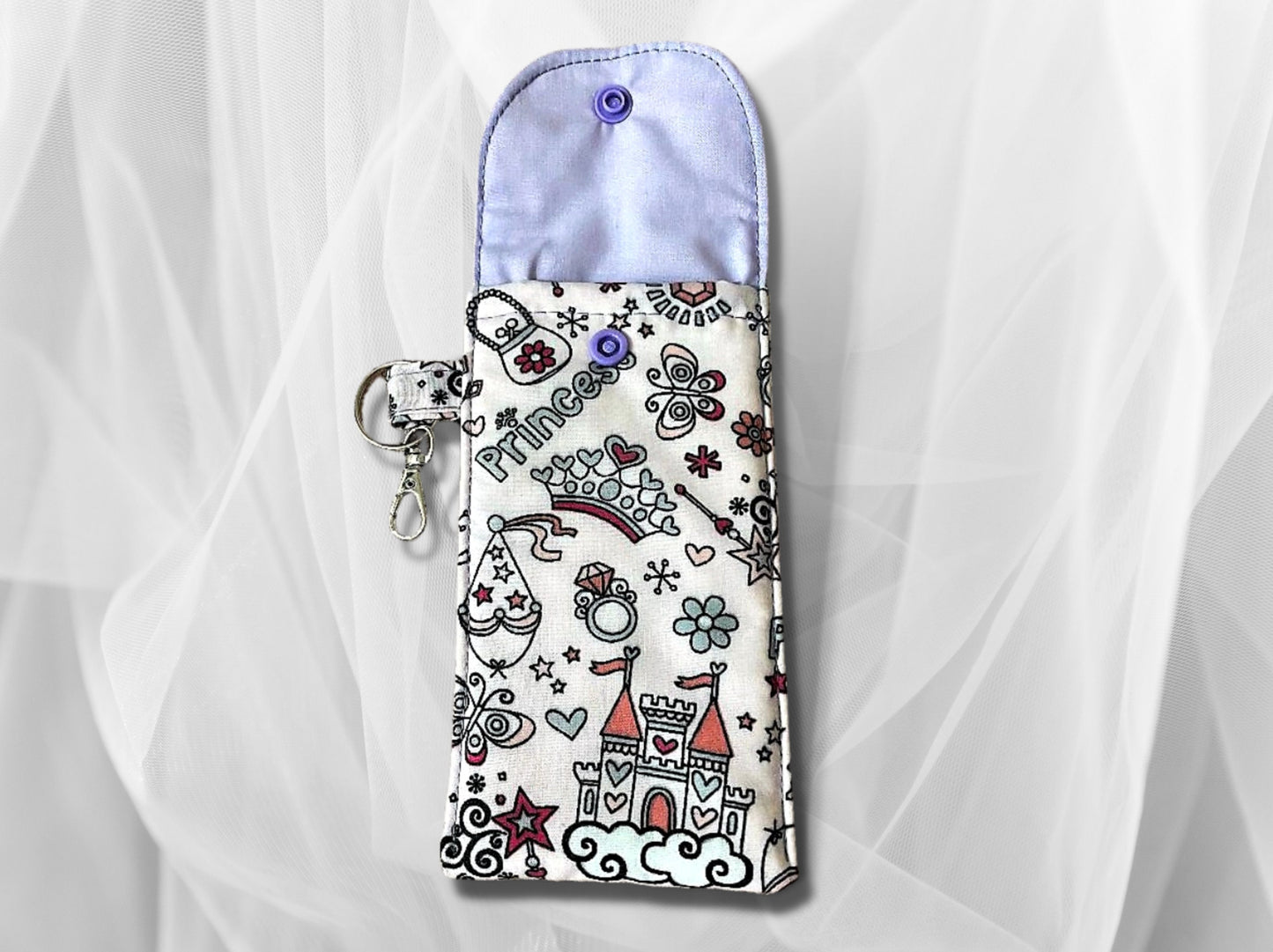 Childrens glasses case, kids sunglasses case, princess case, soft padded glasses case, soft pouch, girls sunglasses case