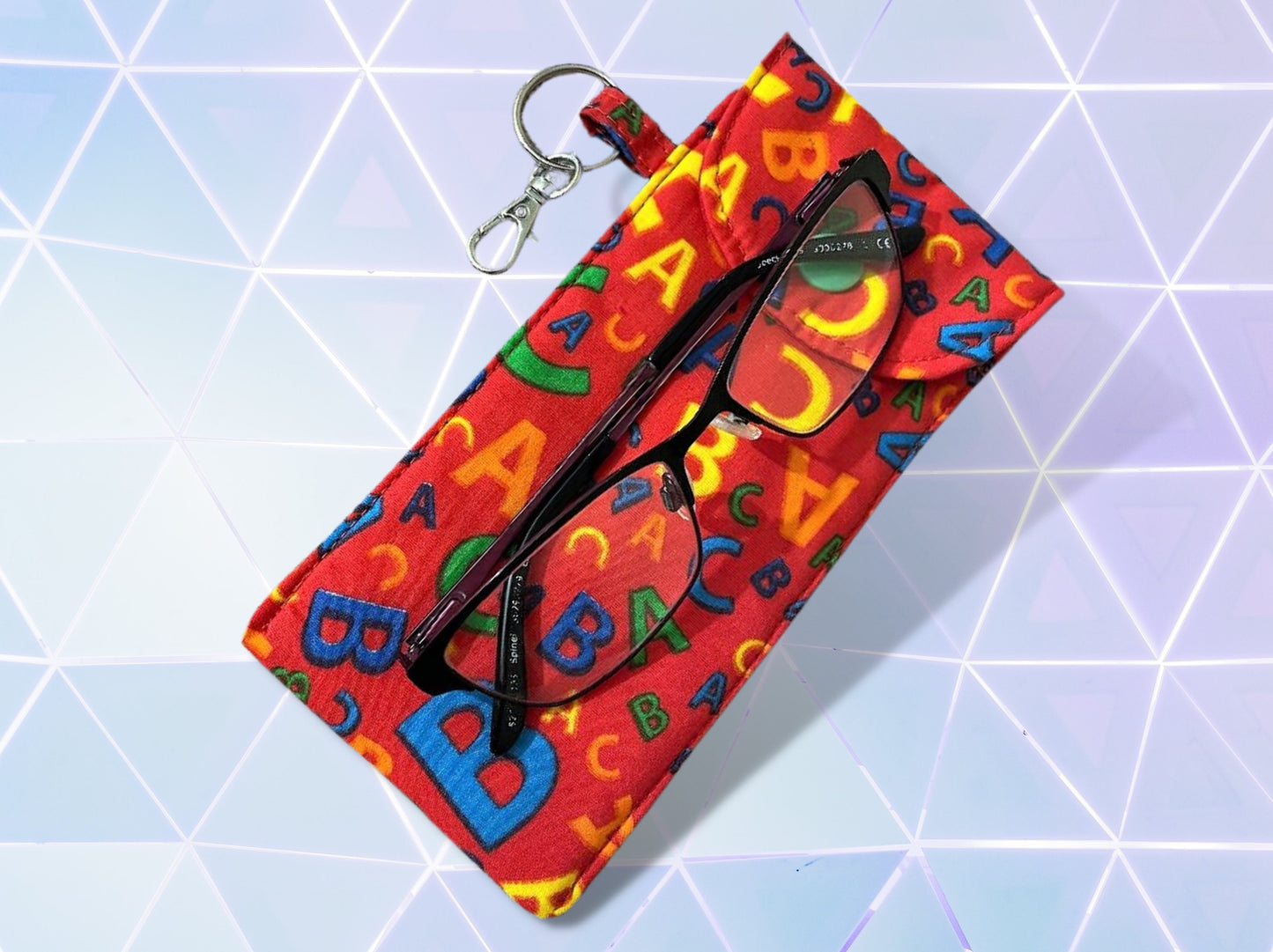 Childrens glasses case, kids sunglasses case, alphabet, soft padded glasses case, soft pouch,  sunglasses case
