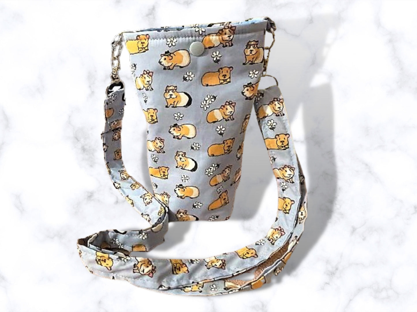 Bottle bag, travel bottle bag, water bottle bag, drinks holder, drinks carrier, holiday bag, dog walking bag, across body bag, Guinea pigs
