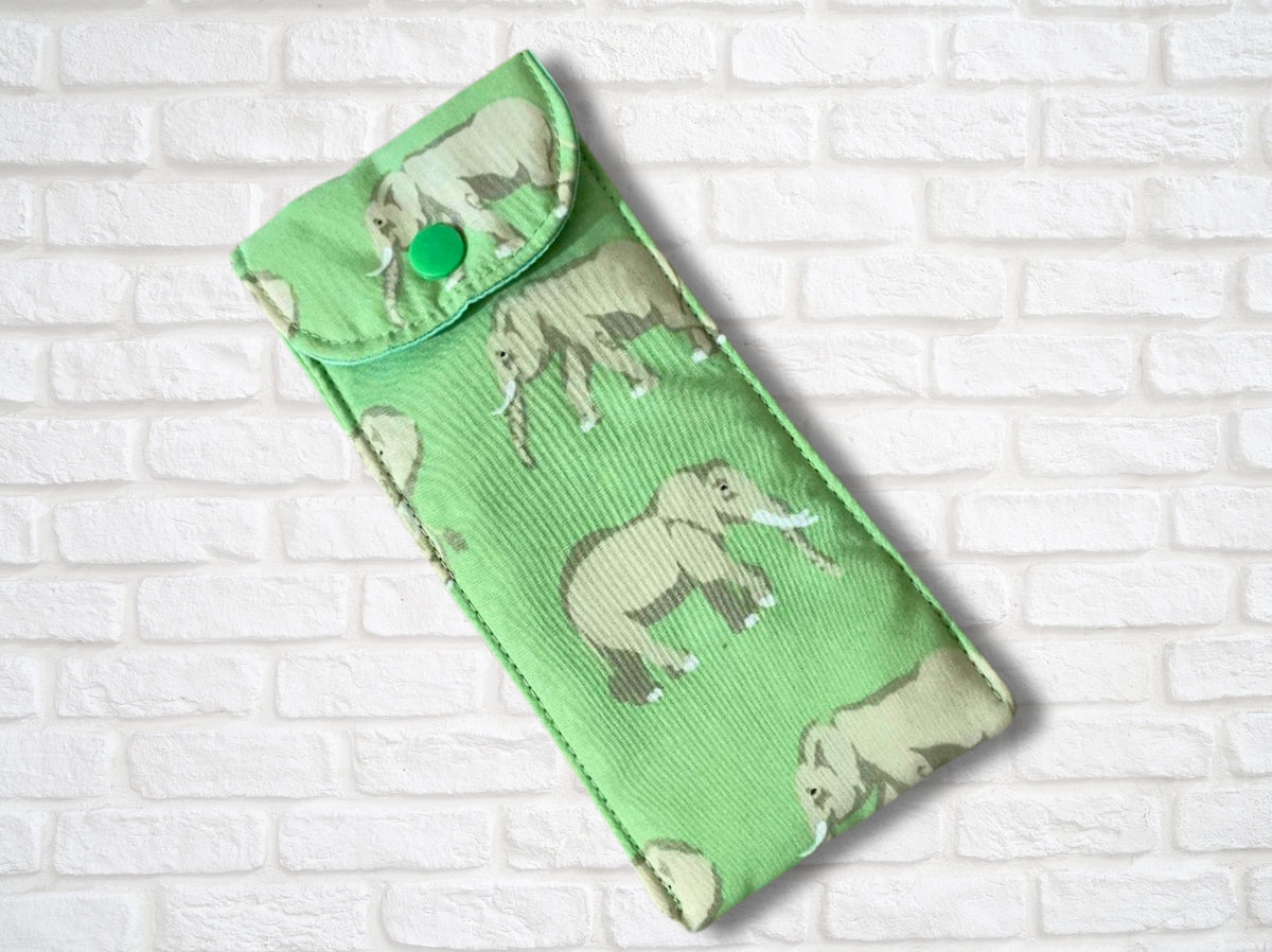 Glasses case, sunglasses case, soft padded glasses case, soft pouch, Elephant gifts, mothers day gift