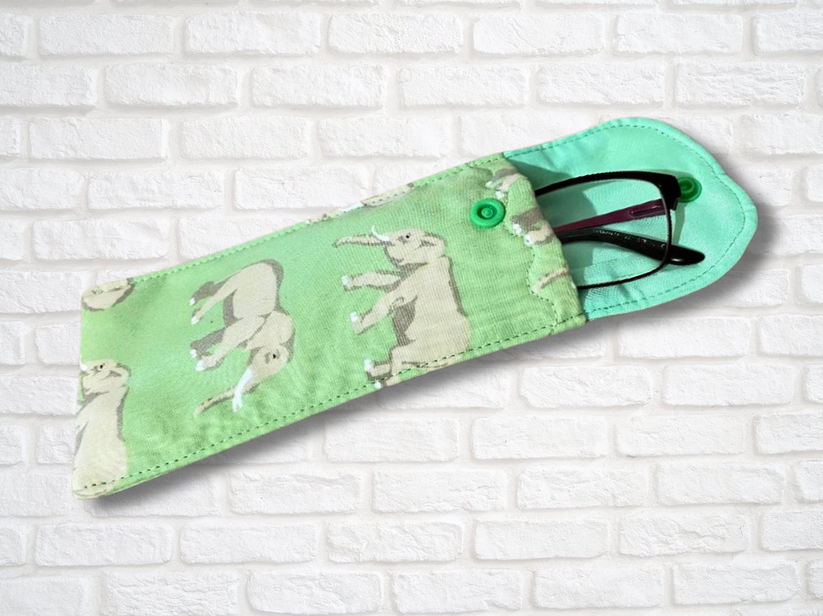 Glasses case, sunglasses case, soft padded glasses case, soft pouch, Elephant gifts, mothers day gift