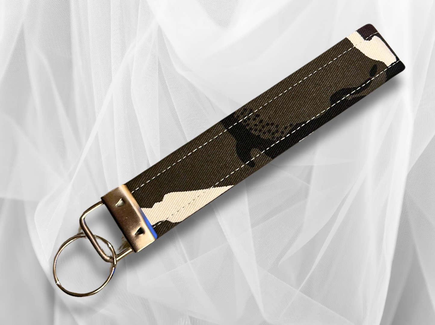 Key Fob, Wristlet Keyring, New Driver Gift, Camoflauge