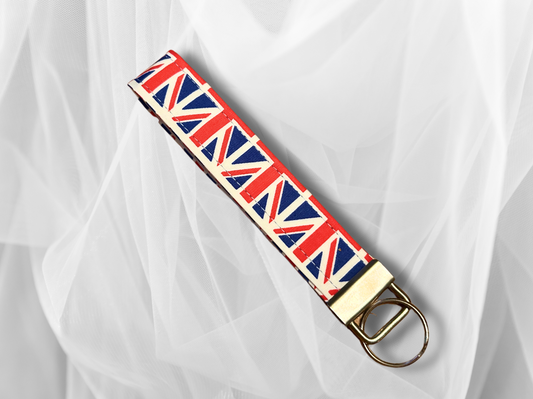 Key Fob, Wristlet Keyring, New Driver Gift, Union Jack