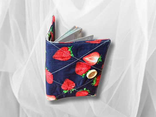 Passport cover, passport holder, passport wallet, Strawberries