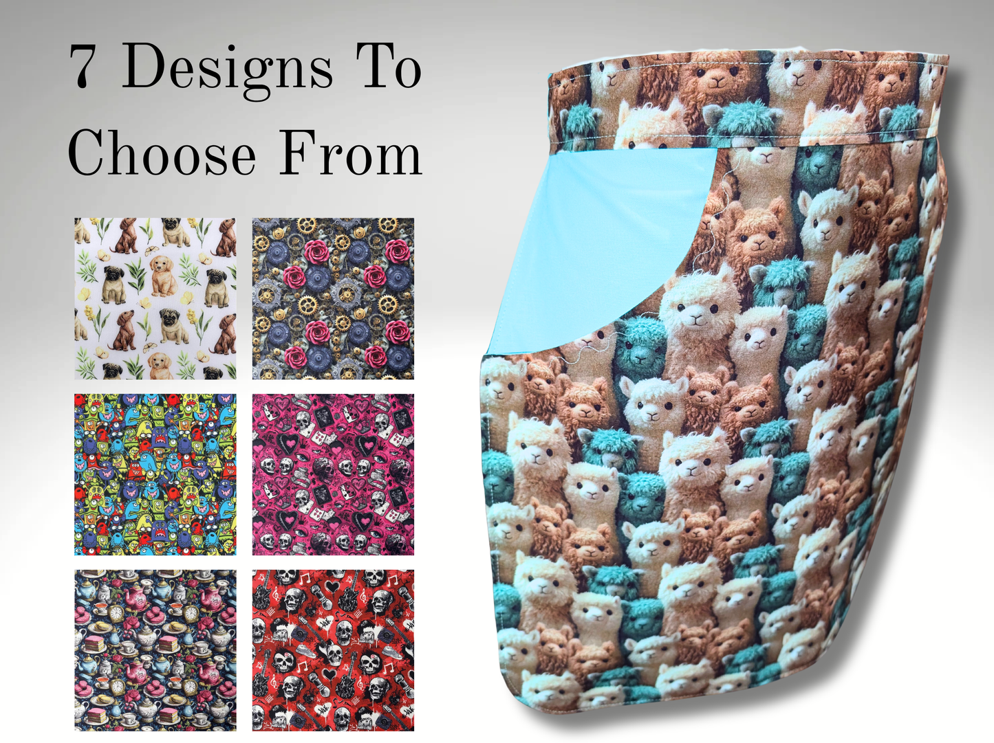 Alpaca Apron, Half Apron, Waist Apron, Peg apron, housewarming gift