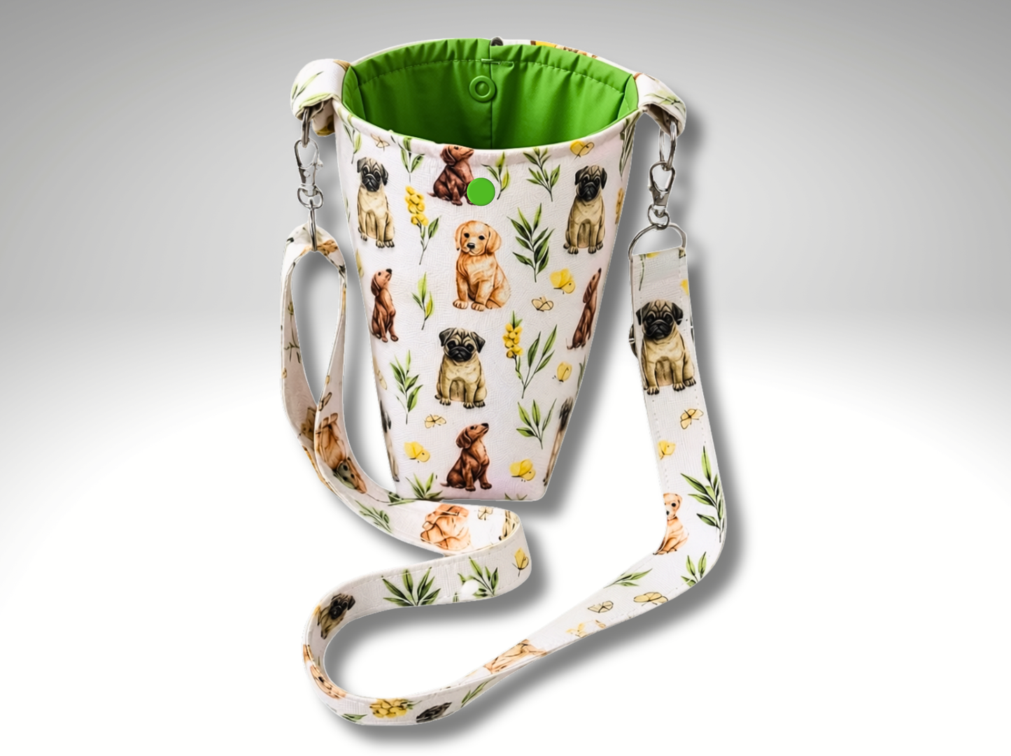 Puppy Dogs Bottle Travel Bag, Water Bottle Bag, Hiking dog walking bag, cross body bag