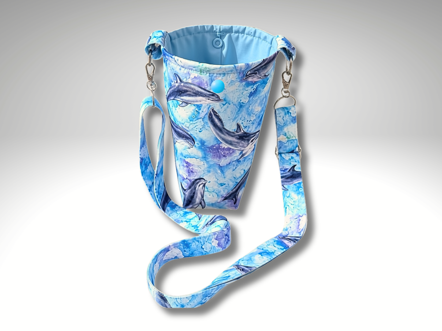 Dolphin Bottle Travel Bag, Water Bottle Bag, Hiking dog walking bag, cross body bag