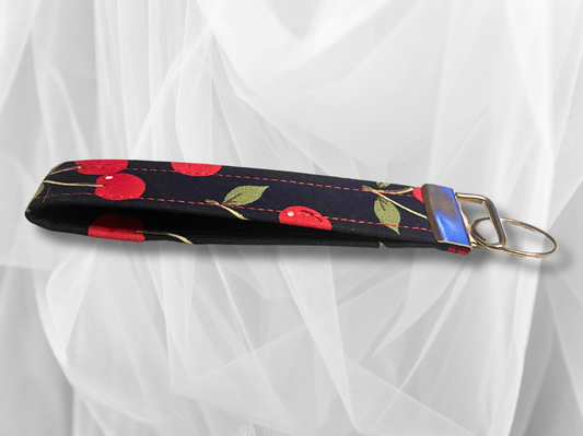 Key Fob, Wristlet Keyring, New Driver Gift, Cherries