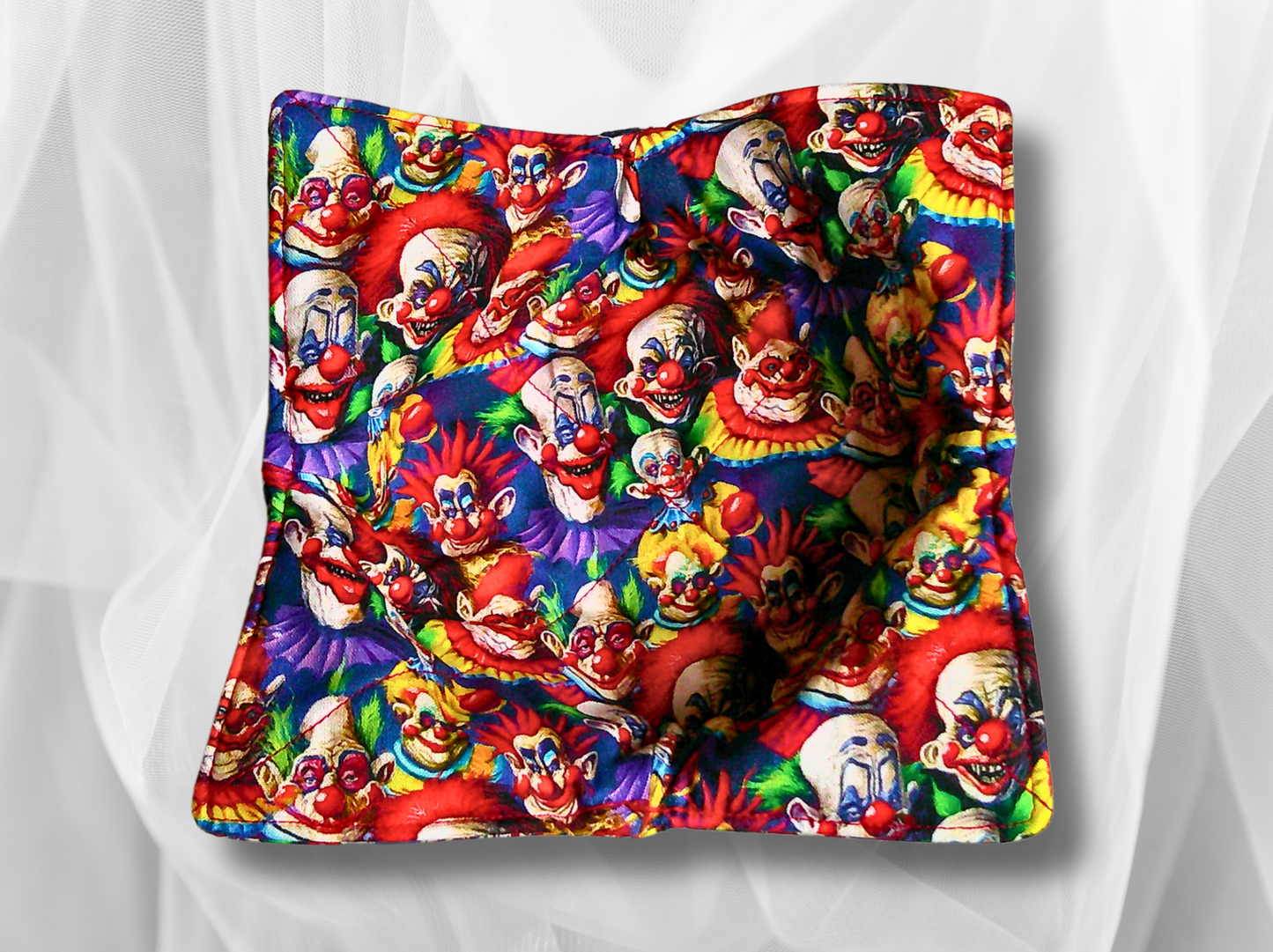 bowl cozy, clown bowl cosy, bowl holder, potholder, bowl hugger