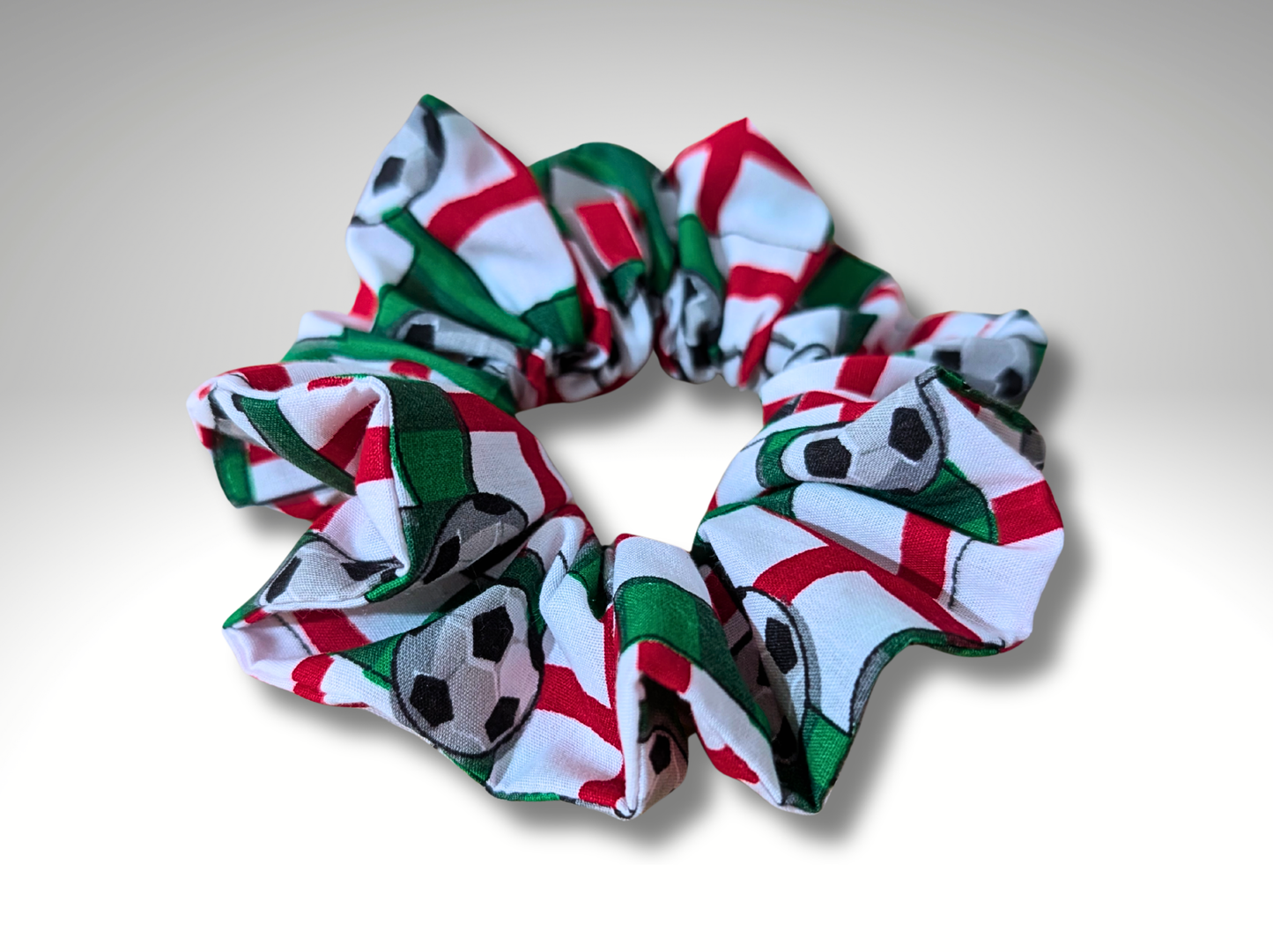 Football Hair Scrunchies, Hair Accessory, Hair Ties, England, Saint George