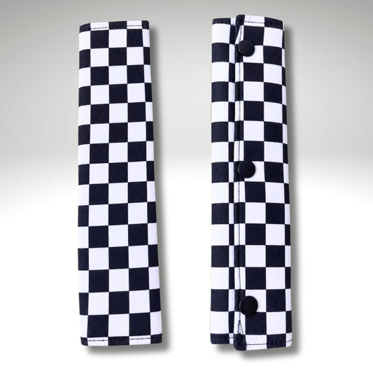 Seatbelt Cover Sleeve, Car accessories, Black and White Checkered, New driver Gift