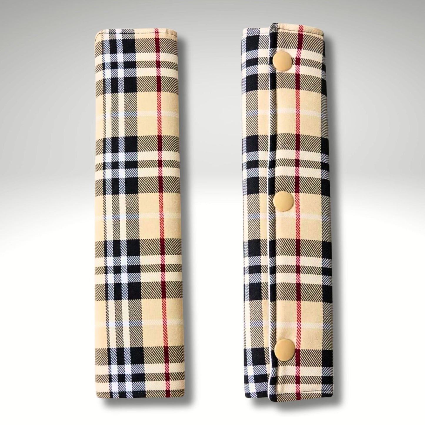 Seatbelt Cover Sleeve, Car accessories, Luxury Cream Tartan, New driver Gift