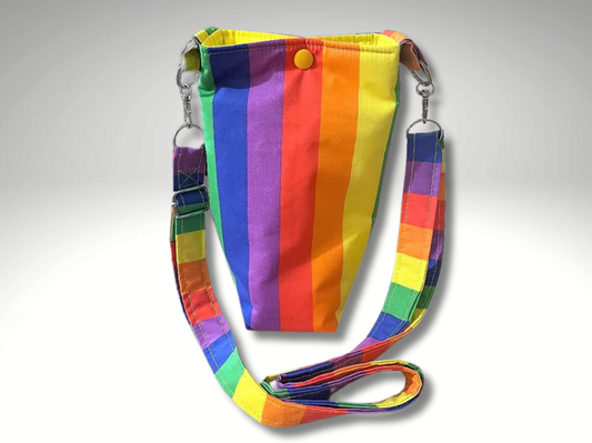 LGBTQ+, Pride gift, Gay Pride, Bottle bag, travel bottle bag, water bottle bag, drinks holder, dog walking bag, across body bag, drinks bag