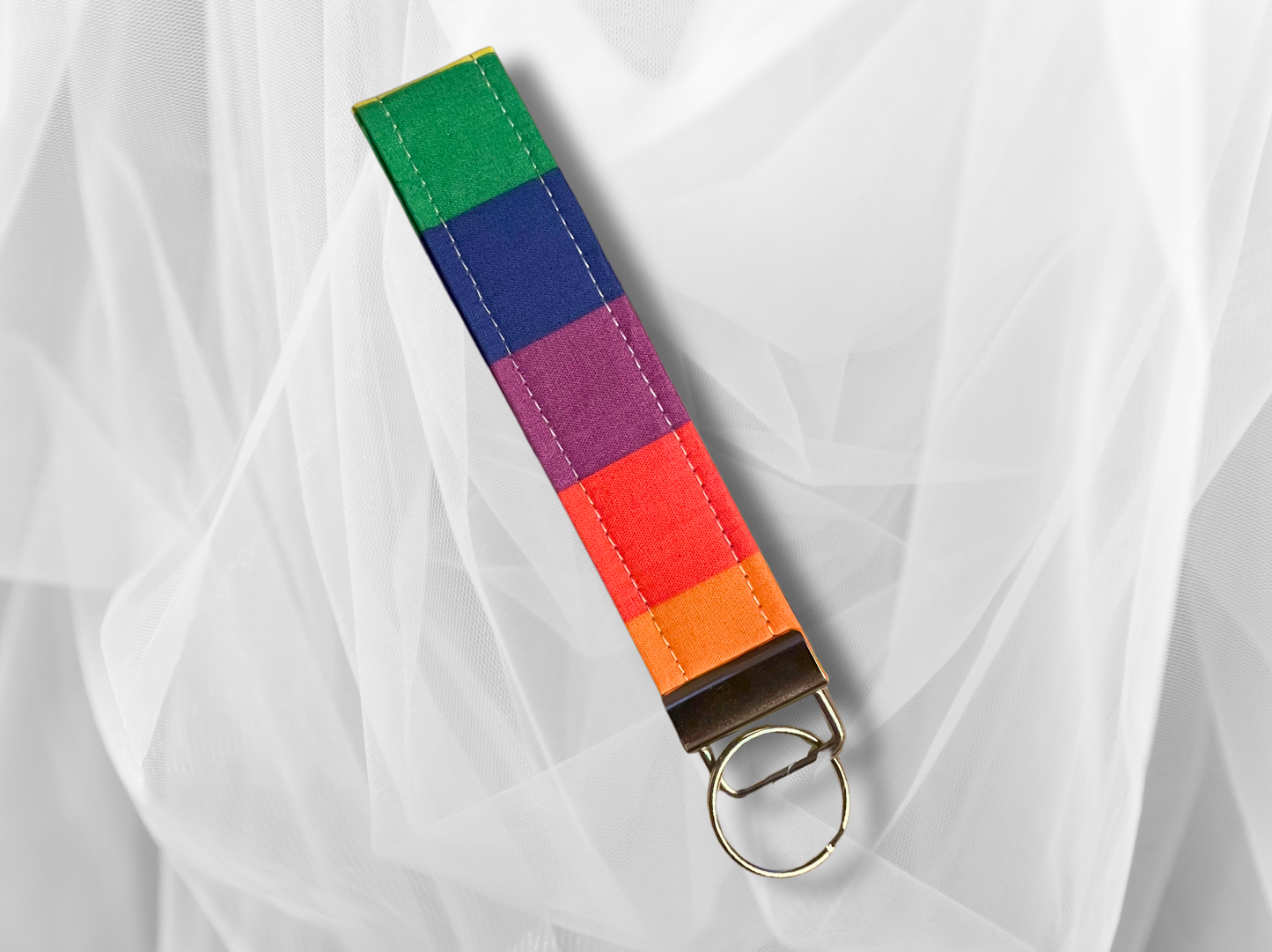 Key Fob, Wristlet Keyring, New Driver Gift, Rainbow, LGBTQ+