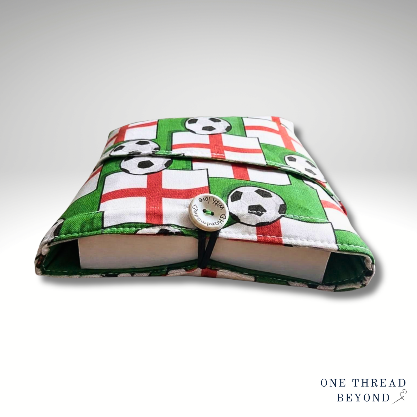 Football Book sleeve, padded book protector, book jacket, bookmark, England
