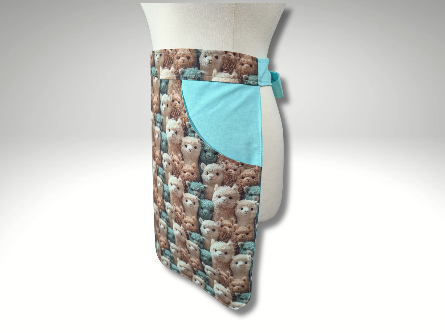 Alpaca Apron, Half Apron, Waist Apron, Peg apron, housewarming gift