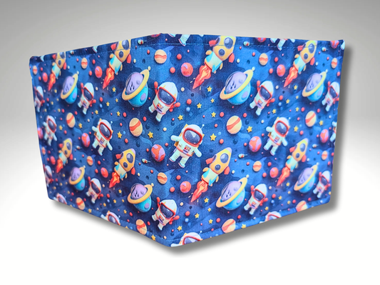 Children’s Blue Badge holder, Hologram Safe, Disabled parking permit wallet, spaceman, Planets, Astronaut