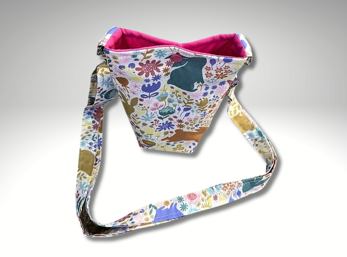 Bottle bag, travel bottle bag, water bottle bag, drinks holder, dog walking bag, across body bag, Easter gift, kids drink holder, Bunnies