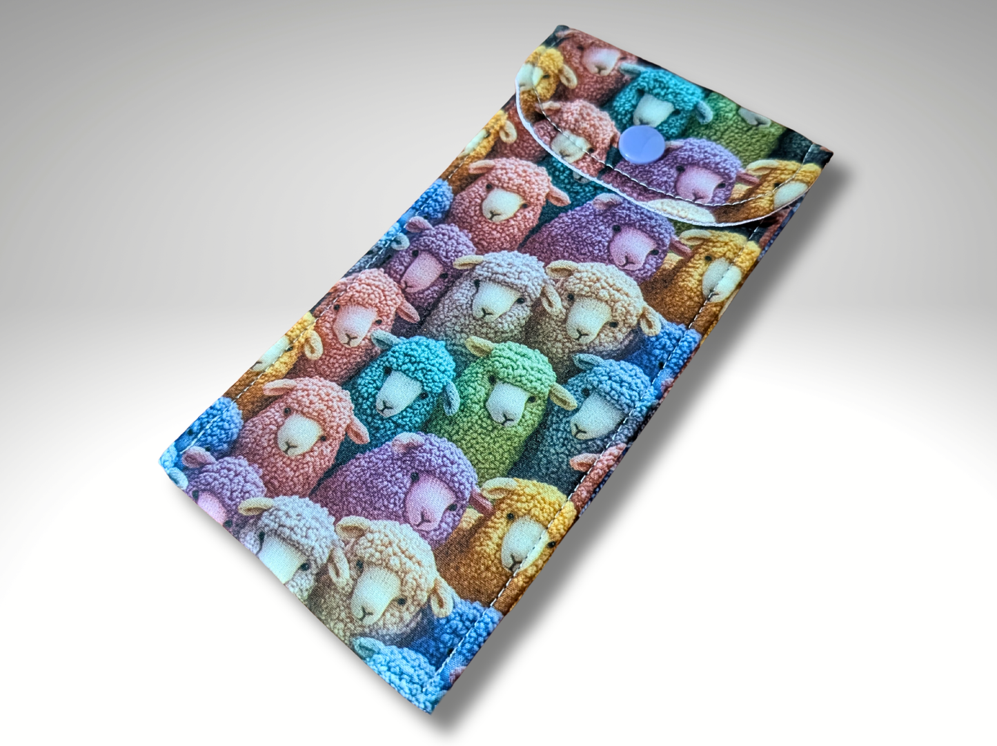Glasses case, sunglasses pouch, soft padded glasses case, Sheep
