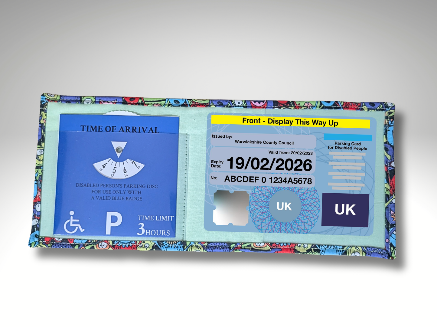 Blue Badge holder, Hologram Safe, Disabled parking permit, Cartoon Monsters