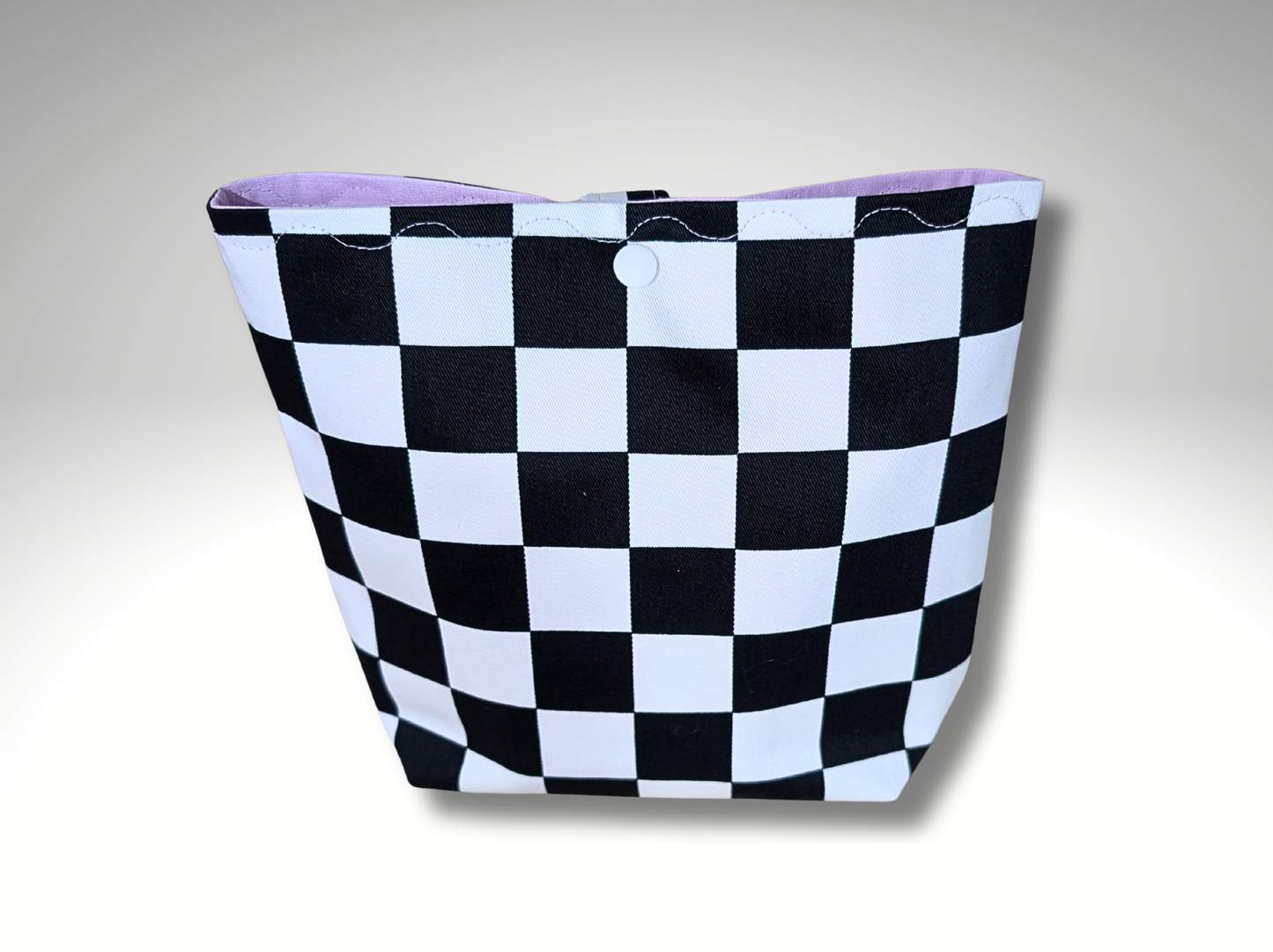 Monochrome Car tidy bin, new driver gift, storage bag, Car accessory, Black and White Checkered