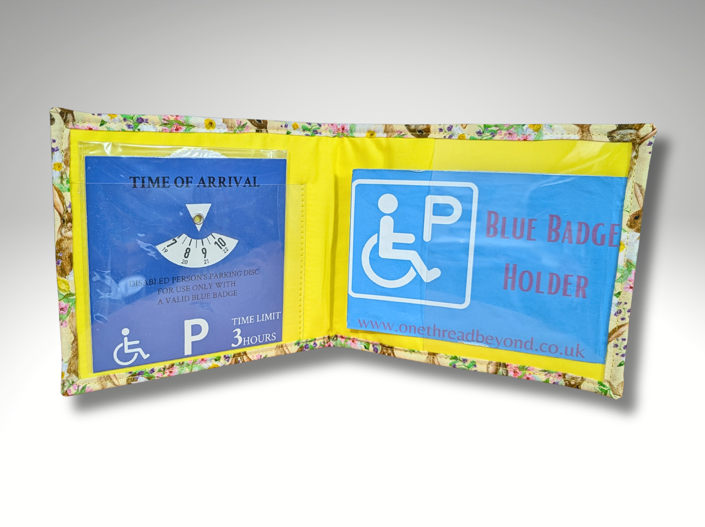 Hare Blue Badge Holder, Disabled Parking Permit Holder, Flowers, Easter