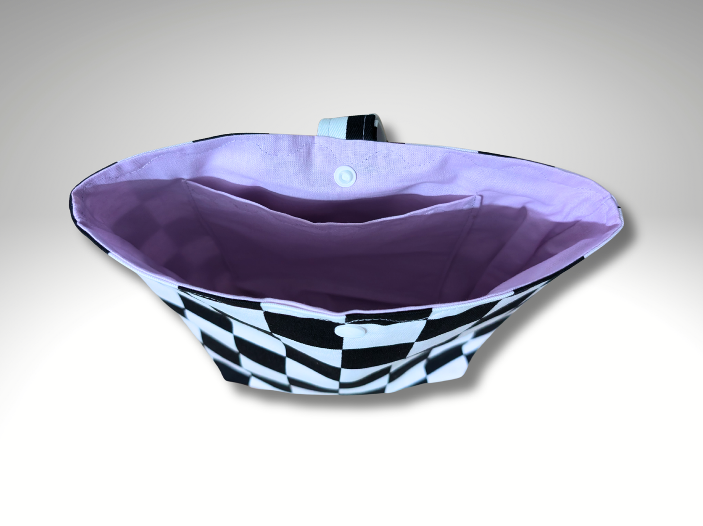 Monochrome Car tidy bin, new driver gift, storage bag, Car accessory, Black and White Checkered