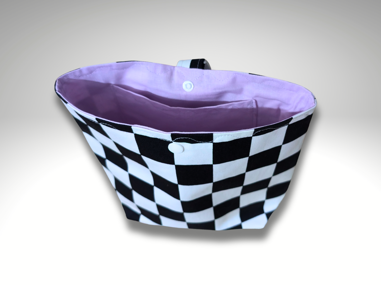 Monochrome Car tidy bin, new driver gift, storage bag, Car accessory, Black and White Checkered