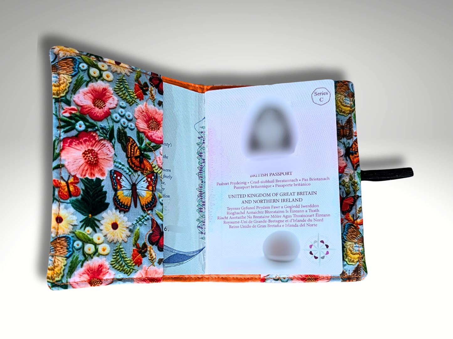 Butterfly passport cover, passport holder, passport wallet