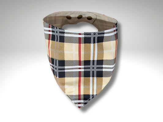 Pet Bandana, dog, cat, Cream Tartan, Pet accessories