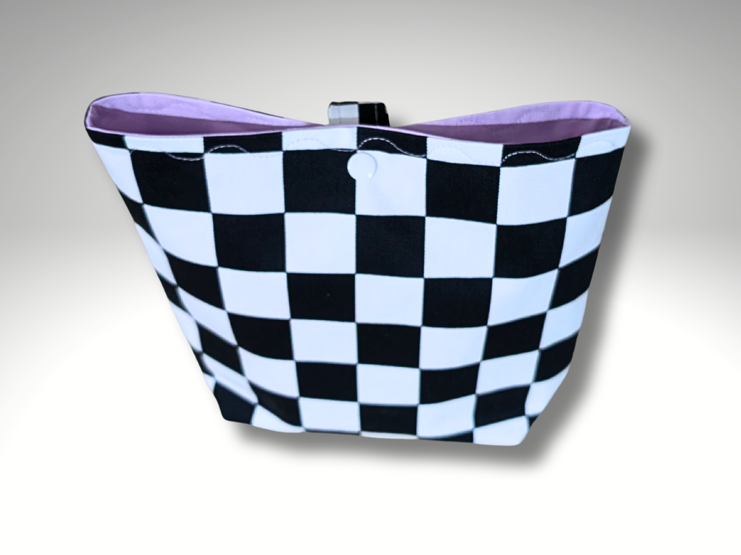 Monochrome Car tidy bin, new driver gift, storage bag, Car accessory, Black and White Checkered