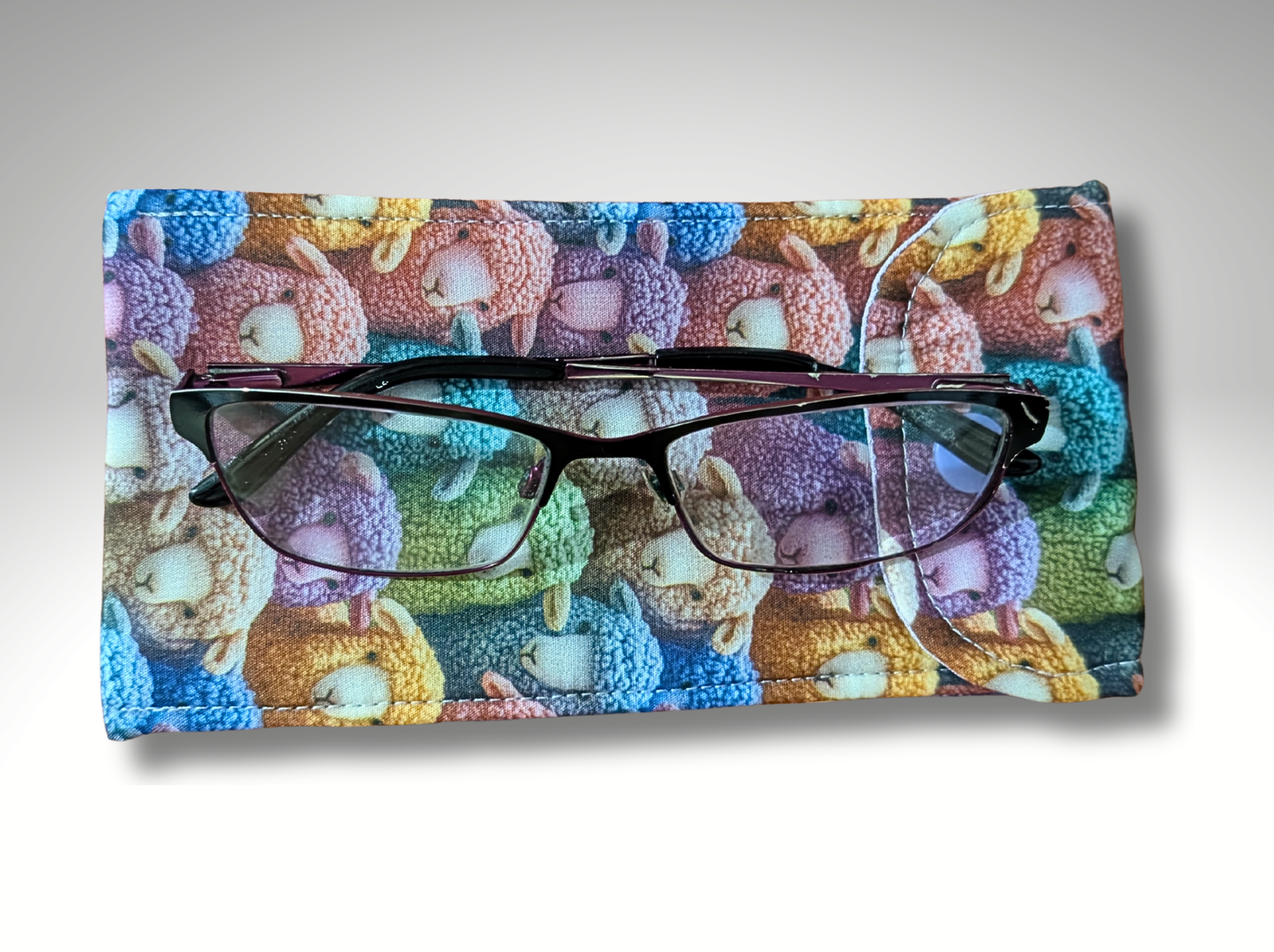 Glasses case, sunglasses pouch, soft padded glasses case, Sheep