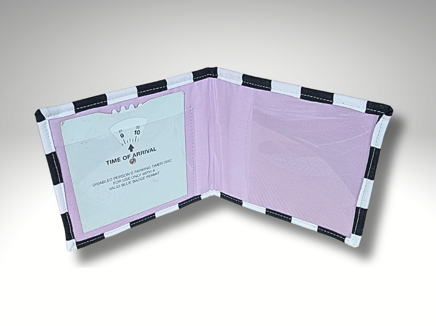 Monochrome  Blue Badge holder, Hologram Safe, Disabled parking permit, Black and White checkered