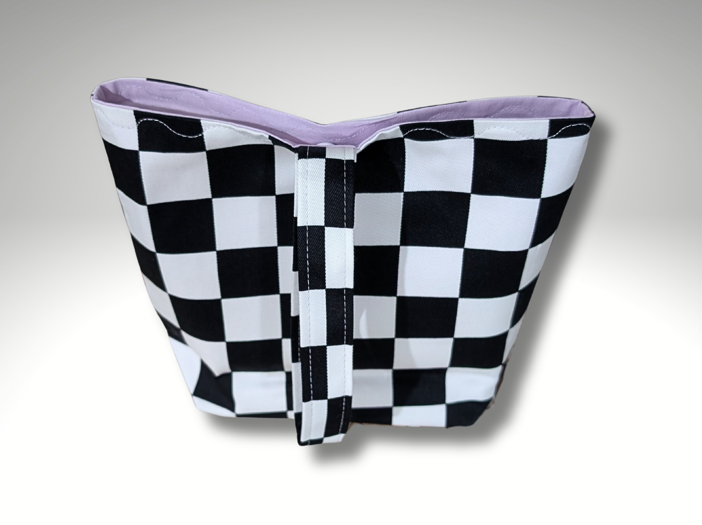 Monochrome Car tidy bin, new driver gift, storage bag, Car accessory, Black and White Checkered