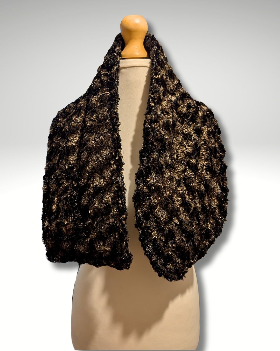 Scarf, Wrap Scarf, Fashion Scarf, Dress Scarf, Brown Faux Fur
