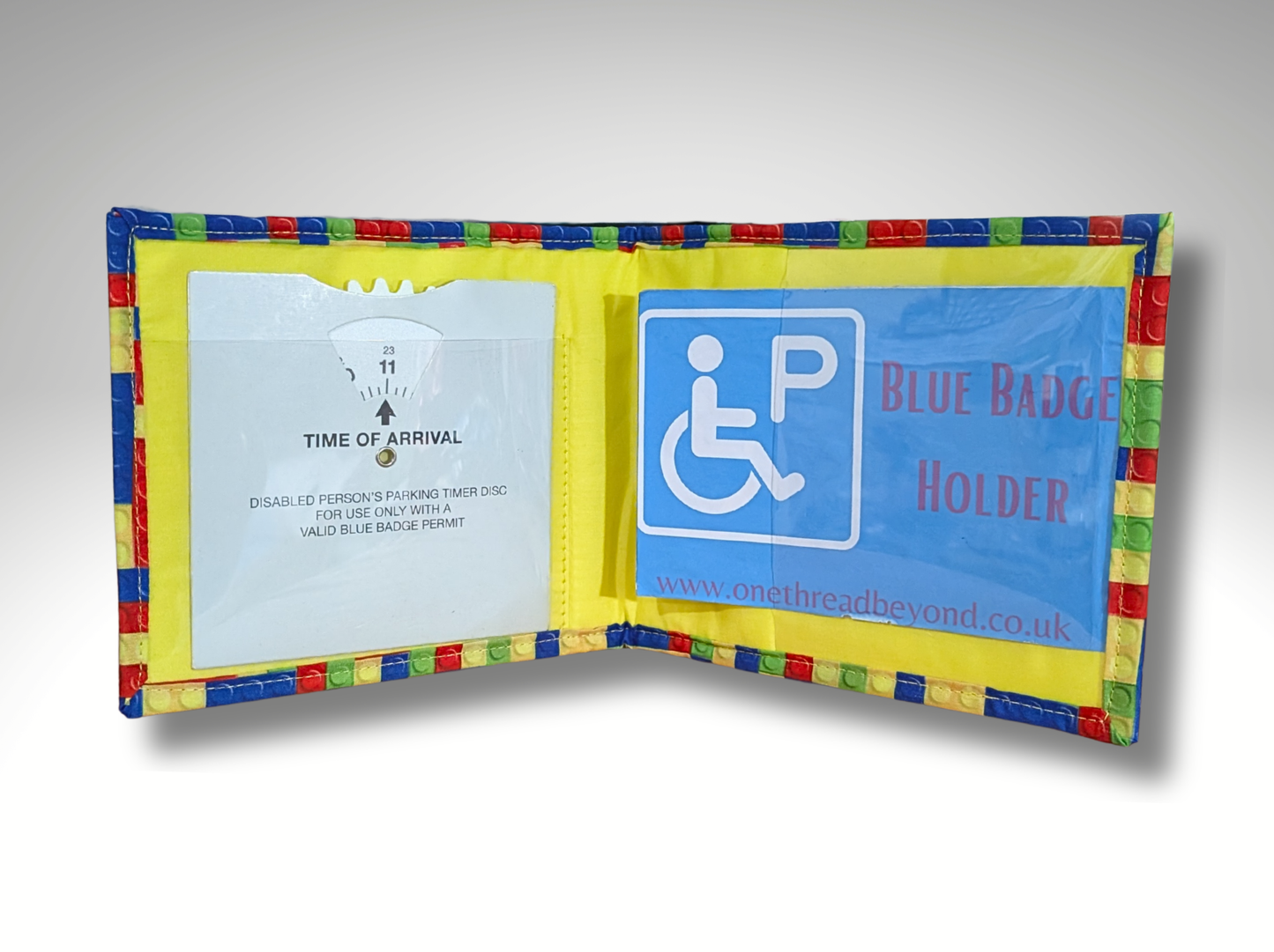 Childrens Blue Badge holder, Lego parking permit holder, Blue badge holder, Fabric blue badge holder, Kids blue badge holder