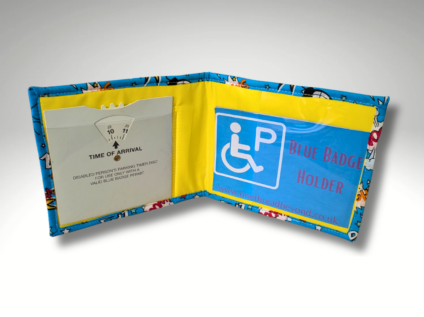 Childrens Blue Badge Holder, Kids blue badge holder, Comic