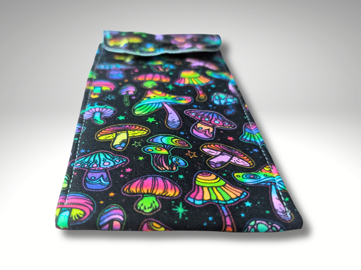 Glasses case, sunglasses case, soft padded glasses case, Mushrooms, soft pouch