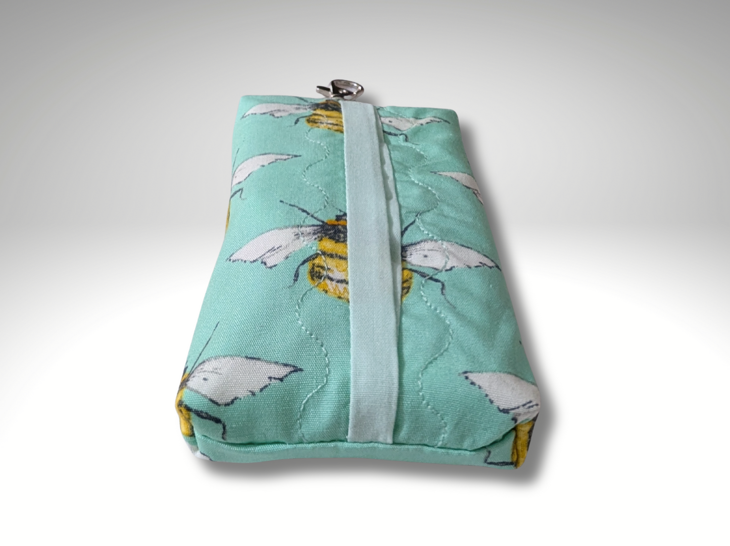 Pocket tissue holder, Key fob tissue holder, travel tissue, Bumble Bee