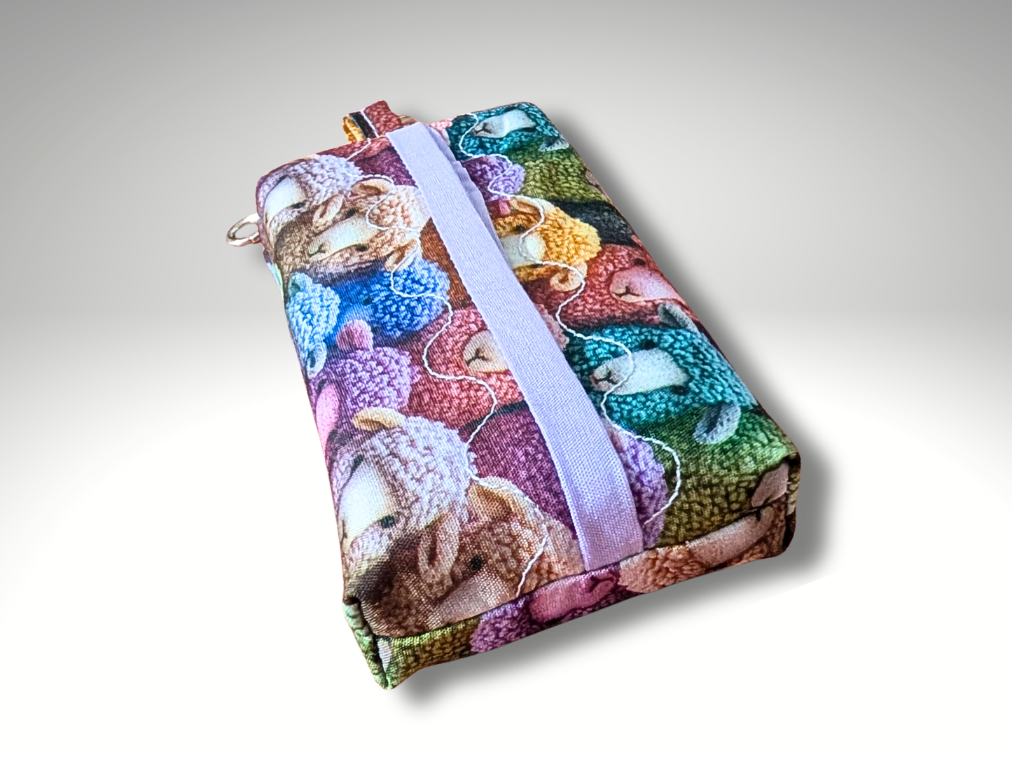 Pocket tissue holder, Key fob, travel tissue, Tissue dispenser, Sheep