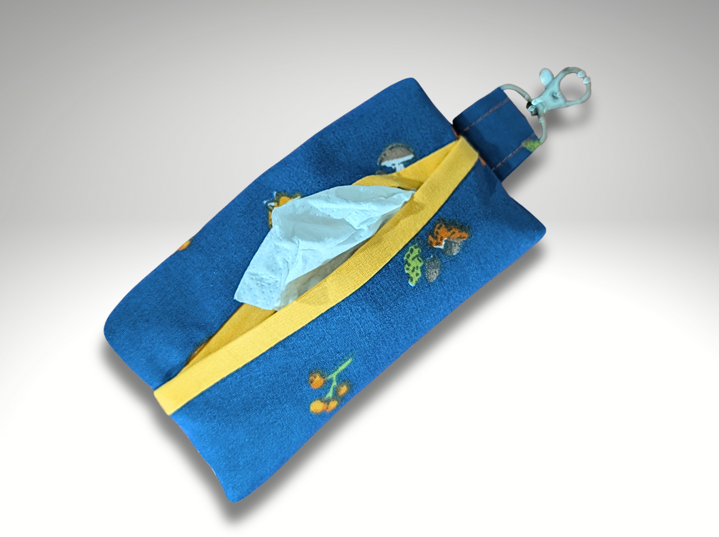 Pocket tissue holder, Key fob tissue holder, travel tissue, Fox