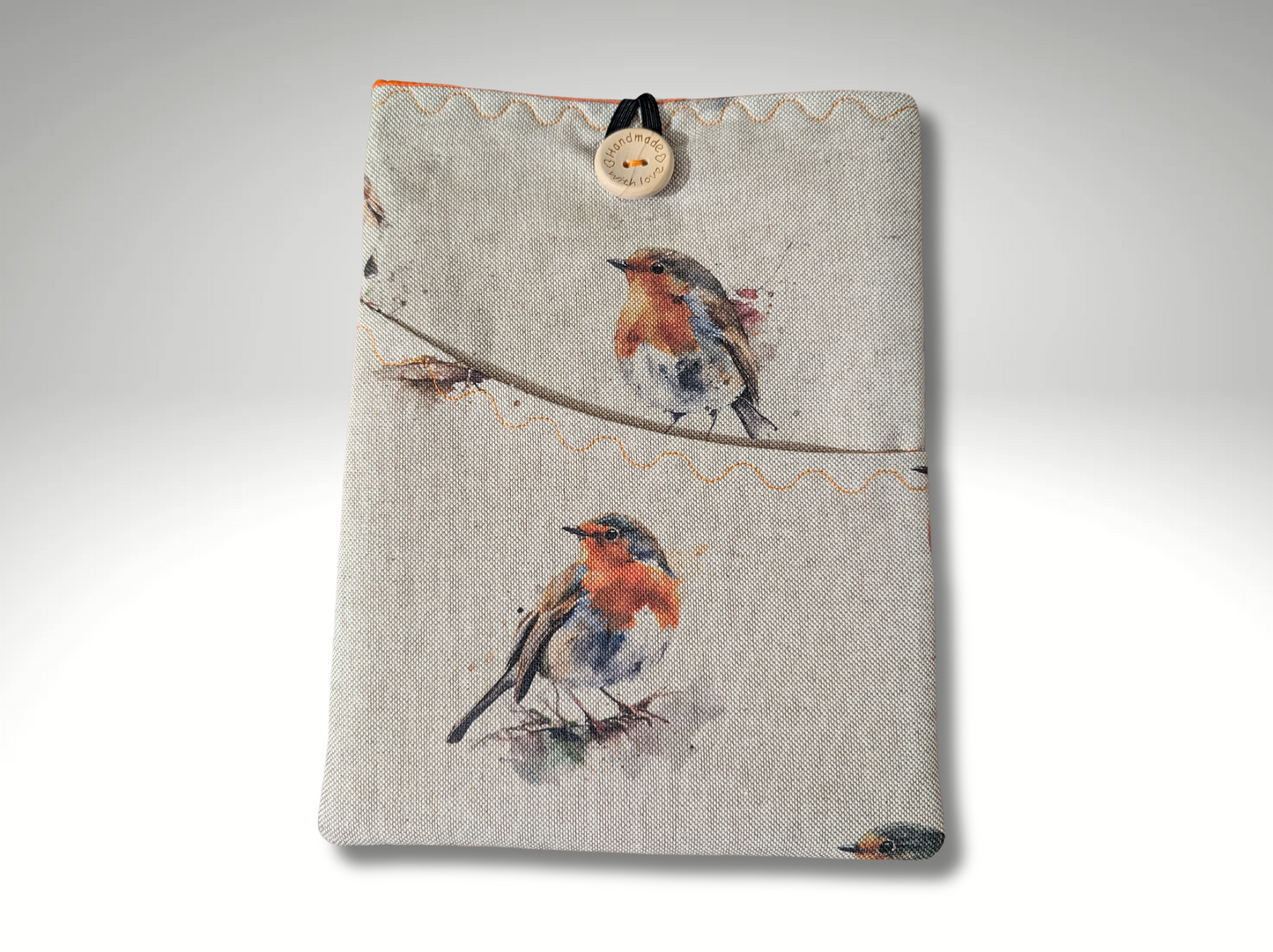 Book sleeve, book protector, book jacket, bookmark, Robin book cover