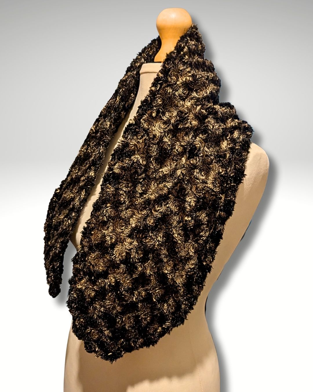 Scarf, Wrap Scarf, Fashion Scarf, Dress Scarf, Brown Faux Fur
