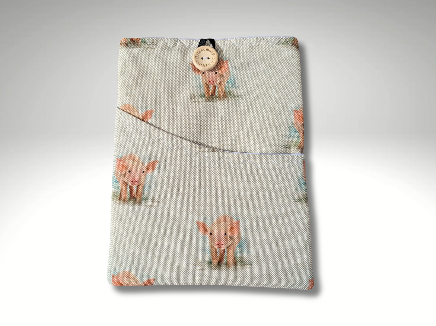 Book sleeve, book protector, book jacket, bookmark, Pigs book cover