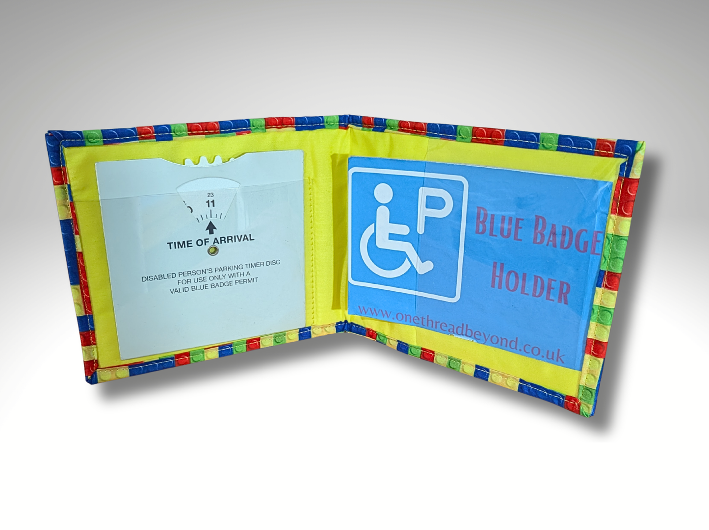 Childrens Blue Badge holder, Lego parking permit holder, Blue badge holder, Fabric blue badge holder, Kids blue badge holder
