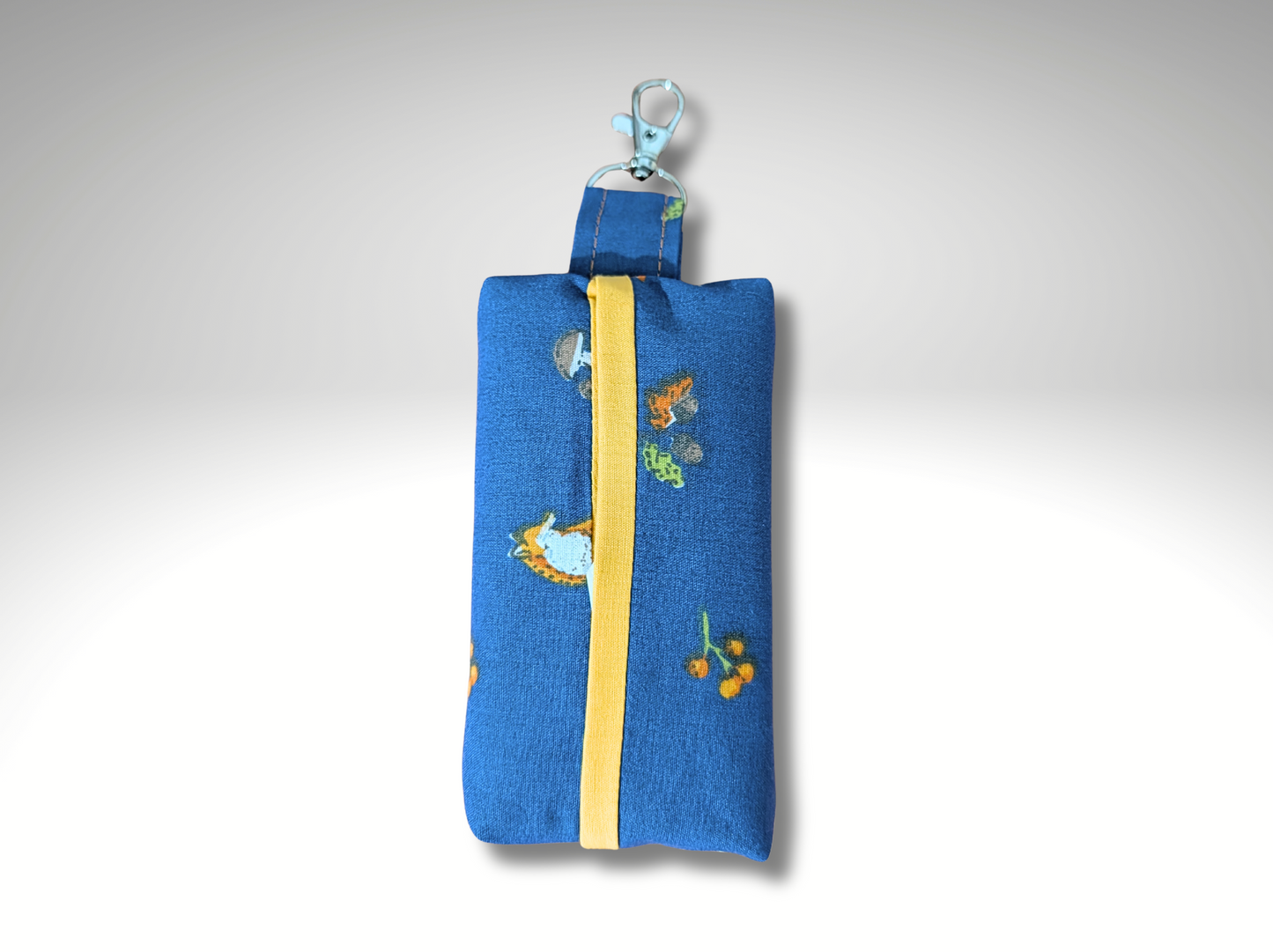 Pocket tissue holder, Key fob tissue holder, travel tissue, Fox