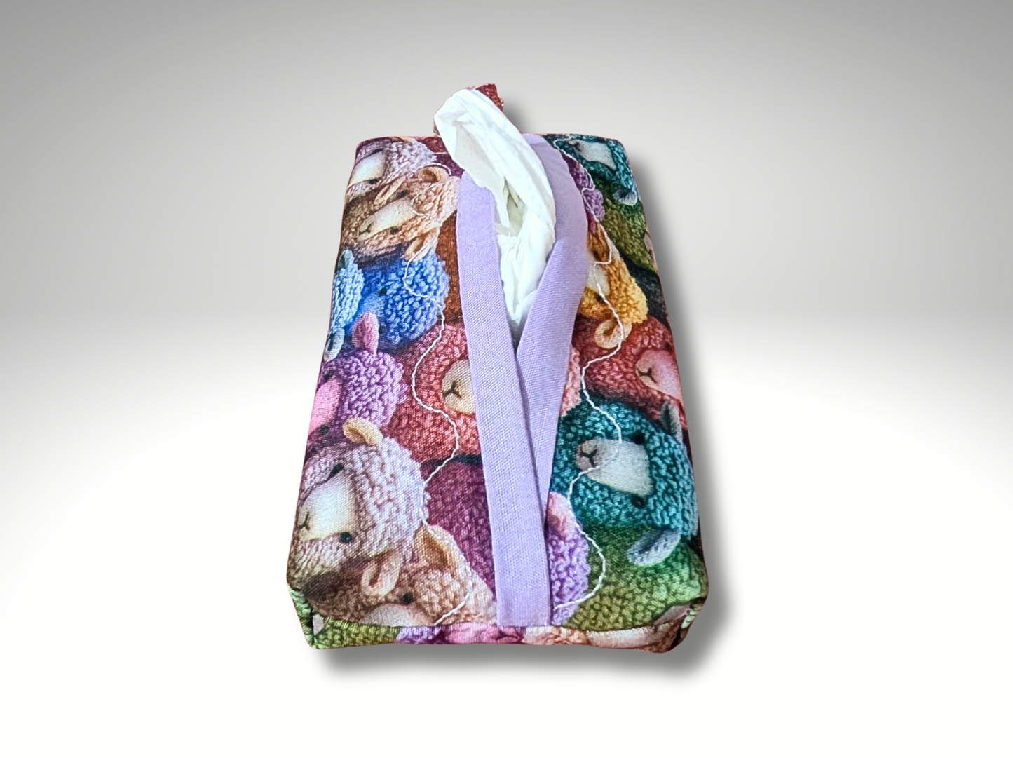Pocket tissue holder, Key fob, travel tissue, Tissue dispenser, Sheep