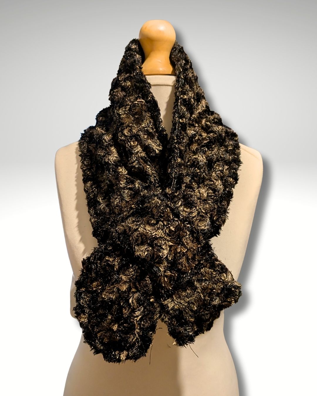 Scarf, Wrap Scarf, Fashion Scarf, Dress Scarf, Brown Faux Fur